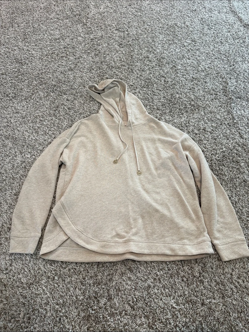 Michael Kors Light Beige Hooded Pullover Sweater